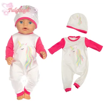 Нова Мода Еднорог Гащеризон стоп-моушън Облекло, Подходящо за 18 инча/43 см дрехи за новородени кукли Reborn Аксесоари за кукли 1