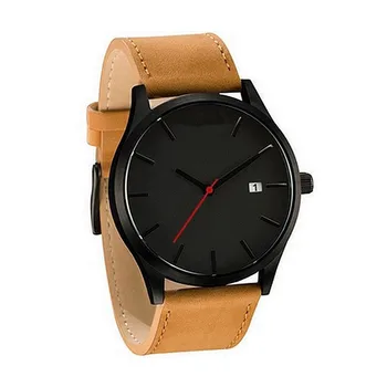 2019 Мъжки кварцов часовник Relogio Masculino Военно-спортни ръчни часовници с кожена каишка Мъжки часовник Reloj с пълен календар Homme Saati 1