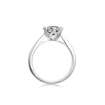 BOEYCJR 925 Сребърно сърце 1 карата F цвят Муассанит VVS1 Елегантен Годежен Годежен пръстен с национален сертификат за жени Подарък 1