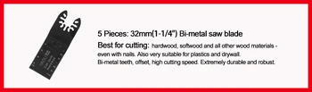 Професионални 5шт Биметаллические 32 мм Универсални сигурни многоинструментальные триони Аксесоари,подходящи за Black&Decker и т.н., най-Доброто качество 2