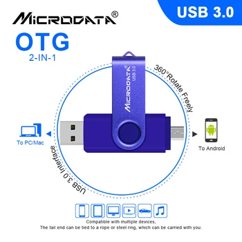 USB 3.0 Флаш памет OTG usb Флаш устройство за вашия телефон Android Високоскоростна Карта Памет стик 128 GB, 64 GB, 32 GB, 16 GB OTG USB Флаш памети 1