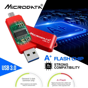 USB 3.0 Флаш памет OTG usb Флаш устройство за вашия телефон Android Високоскоростна Карта Памет стик 128 GB, 64 GB, 32 GB, 16 GB OTG USB Флаш памети 2