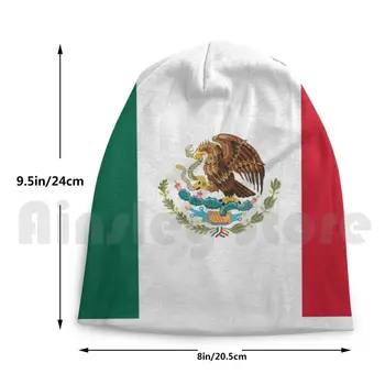Мексикански флаг-Мексико Стикер за одеяло-Шапки Вязаная шапчица 1943 Шапка с принтом Мексико Символ на Мексиканския флаг Отборна игра 1